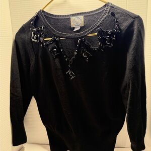 Forever 21 Black Sweater with Embellishments
